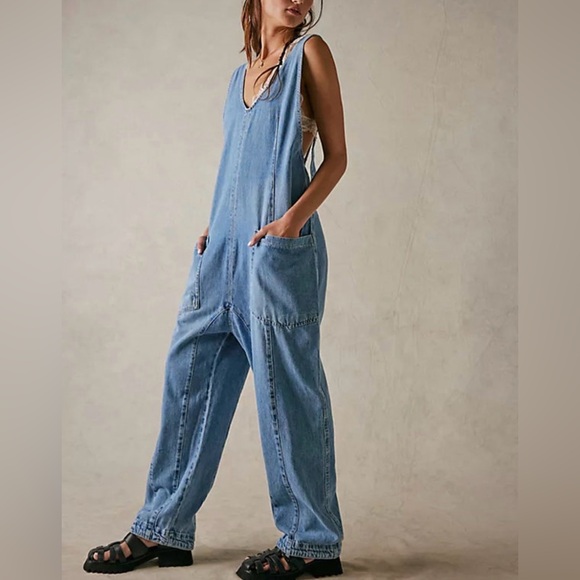 WE THE FREE M High Roller denim jumpsuit w front pockets-versatile piece! - Picture 2 of 15
